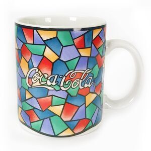 Vintage Gibson Coca Cola Mug - Stained Glass Motif 1996